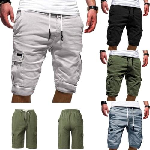 Mens Military Cargo Shorts Mens Beach Shorts Loose Work Casual Short Pants Mens Multi-pocket Sports Fitness Shorts