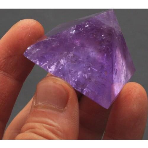 Natural amethyst QUARTZ CRYSTAL pyramid POINT HEALING