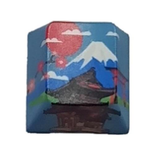 New High Quality R4 Keycap Cherry Profile Dip Dye Sculpture PBT Keyboard Keycap for Mechanical Keyboard Etched Mount Fuji Keycap