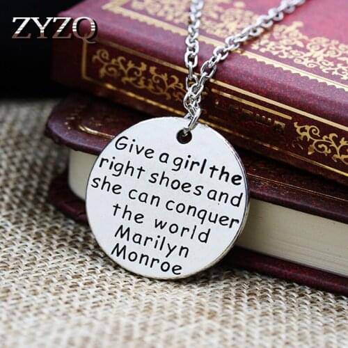 ZYZQ Conquer The Word English Letter Engraved Necklace Simple Daily Accessories Meaningful Gift For Besties Factory Direct Sale