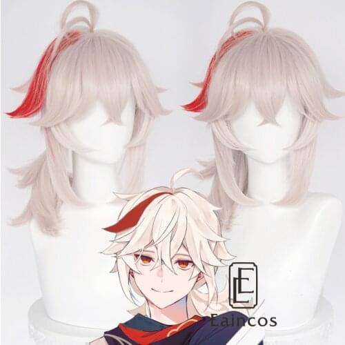 Kazuha Cosplay Wig Genshin Impact 46cm Short Hair Anime Cosplay Halloween Heat Resistant Synthetic Wigs