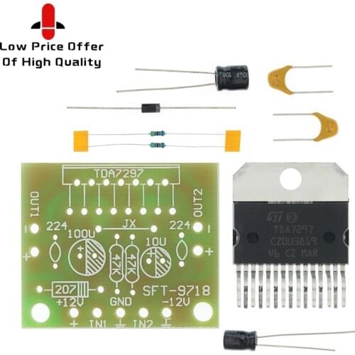 TDA7297 amplifier board spare parts dc 12v grade 2.0 dual audio encoding 15w electronic diy kit