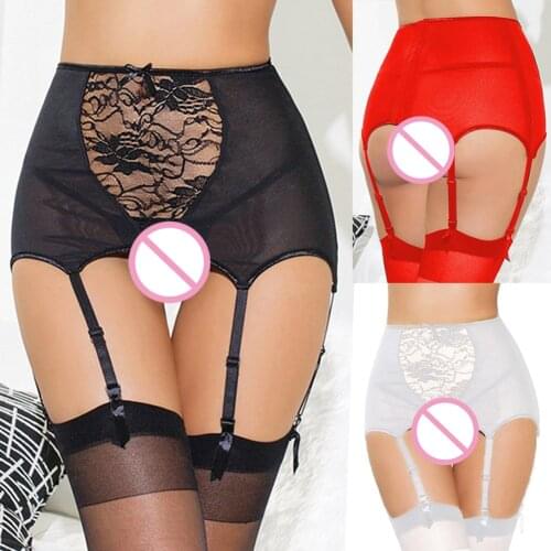 Garter-Belt Suspender Woman Sexy Lingerie Pantyhose Sheer Thigh High Erotic Stockings Hombre Lace Panty Bottoming Plus Size