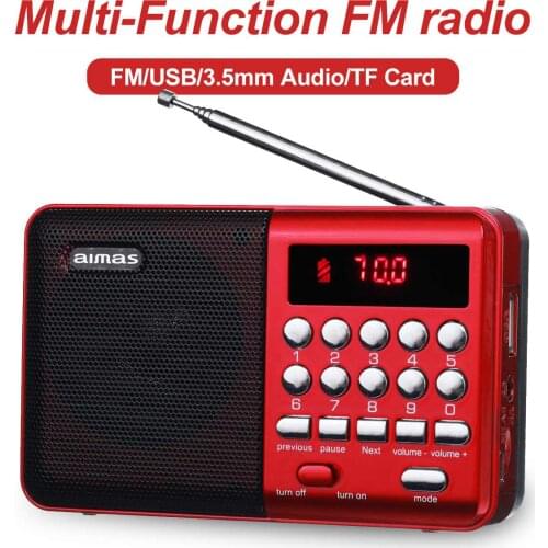 Mini Portable Radio Handheld Digital FM AM USB TF MP3 Player Speaker Rechargeable Radio Pocket Radios Parent gift Music Players