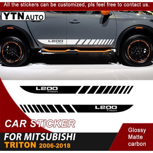 Fit For Mitsubishi Triton L200 2006-2018 Car Sticker Side Door Racing Stripe Graphic Vinyl Cool Car Decal Customized Accessories