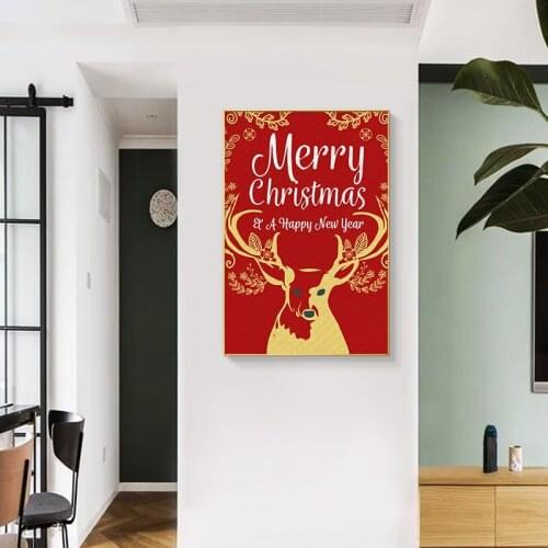Celebrate Christmas Poster Santa Claus Giving Gifts Canvas Painting Print Wall Art Cartoons Picture For Festivals Home Decor