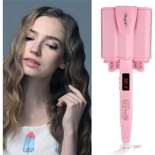 Professional Hair Curler 32MM Iron Tourmaline Ceramic Temperature Control Unique Barrel Deep Waver Hair Curling Styling Tools 33