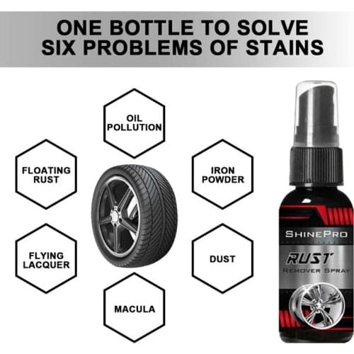30ml Car Wheel Hub Rust Stain Remover Spray Refurbishment Repair Derusting Spray Car Maintenance Cleaning Supplies