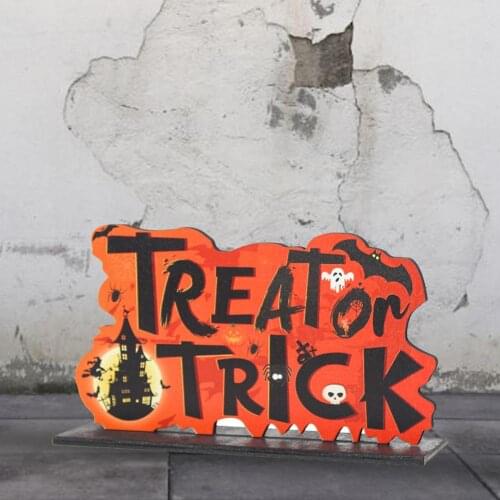 Halloween Pumpkin Wooden Ornament Treat Or Trick Boo Happy Halloween Costume Party Garden Decoration Crafts Ornaments