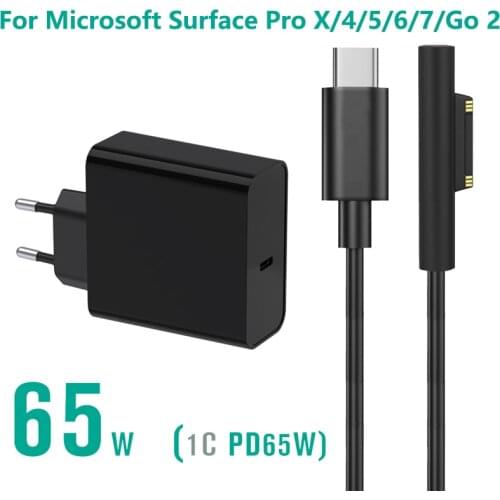 ​15V 4A 65W USB C Charger for Microsoft Surface Pro 4 Pro 5 Pro 6 Pro 7 Pro X 65W Universal USB Type C Laptop Power Adapter