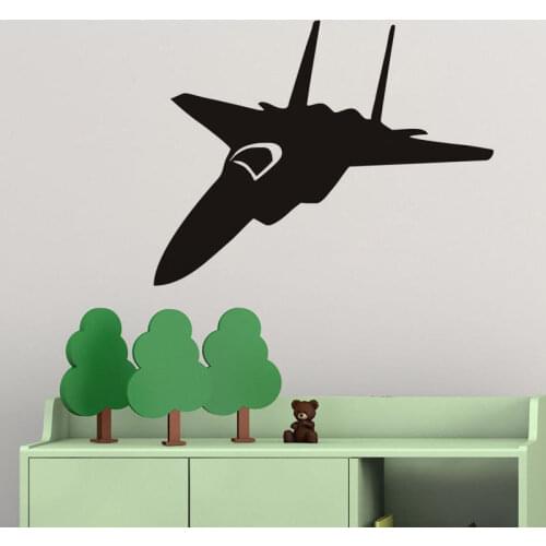 Military Aircraft Removable Vinyl Wall Stickers Waterproof Wall Decal Fighter Jet Wall Sticker Decor Kids Boys Room Mural SA556