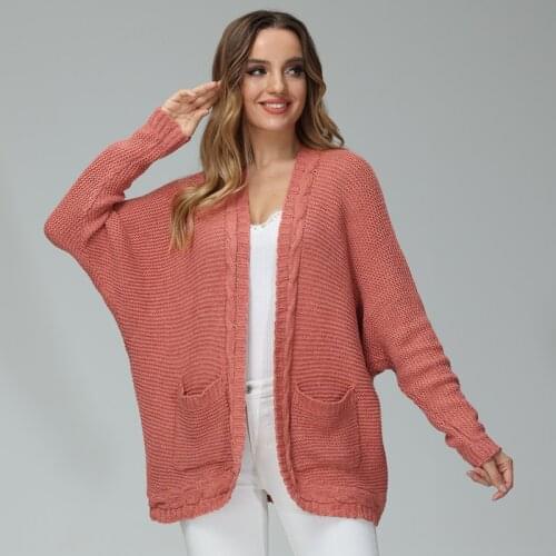 2021 new autumn and winter large size button rope thick needle cardigan jacket knit sweater sweater women
