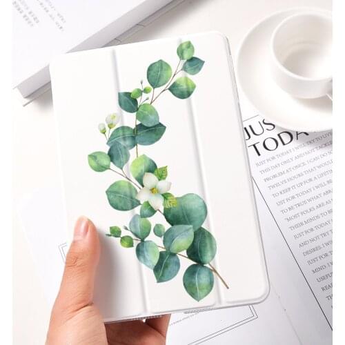 Ipad 2 3 4 White Leather PU Hard Back Case Palm Leaves Set Cover Protective For 2020 iPad Pro 11 12.9 10.5 7.9 inch Mini 1 2 3 5