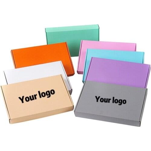 10pcs/kraft box wholesale color package small gift box blank 3-layer corrugated box can be customized size and printed logo