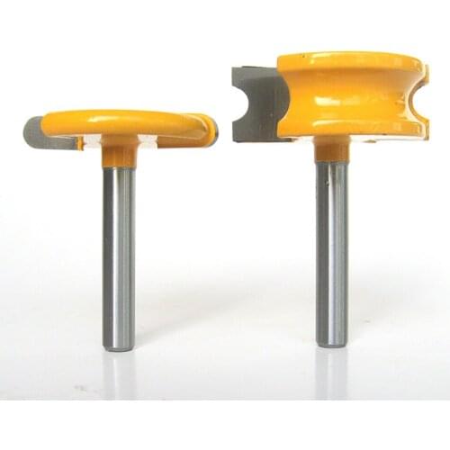 2Pcs 1/4 1/2 Shank Woodworking Tungsten Cobalt Alloy Wood Tenon Milling Cutter Canoe Flute and Bead Router Bit Set Tools