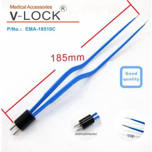 2019V-LOCK best disposable bipolar forceps 185mm curved AHA for electrosurgical unit