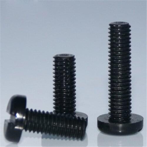 20pcs M6 M16 PA66 nylon Slotted pan head screw one word round plastic insulation environmental protection bolt black 16mm-60mm L