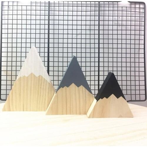 3pcs/set Ins Nordic style kids decoration Woodem Mountain Shape Ornaments for Kids Room Decorations