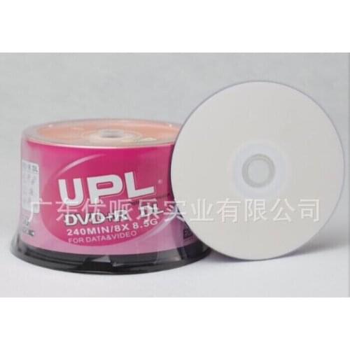 50 discs Less than 0.3% Defect Rate UPL D9 8.5 GB Blank Printable DVD+R DL Disc