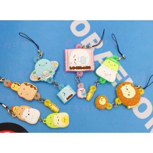 6 pcs/set Genuine SAN-X toys Anime Sumikko Gurashi figure toy kawaii mini animal pvc figures phone strap/Keychain pendant toys