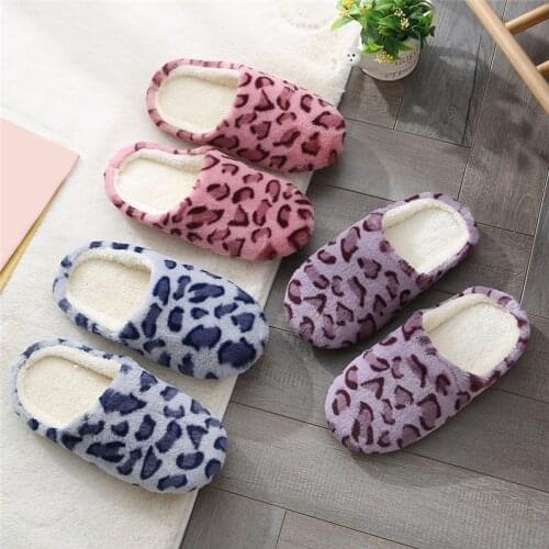 Men Women Soft Bottom Home Slippers Leopard Print Indoor Floor Slippers Non-slip Shoe For Bedroom House Slippers Warm Shoes