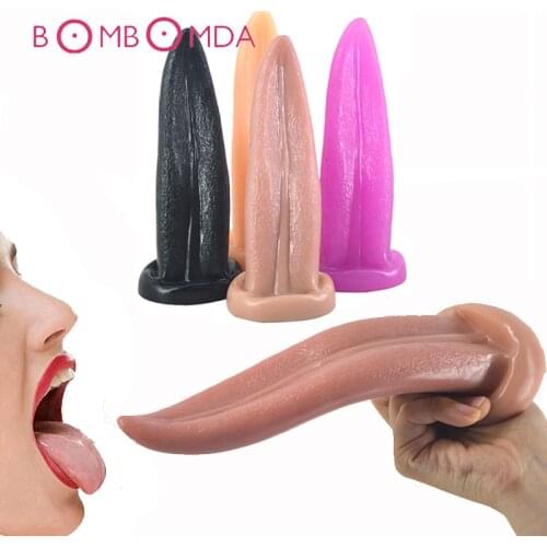 Tongue Type Dildo Flexible Penis Masturbator Dildos Erotic Clitoris Stimulator Adult Oral Sex Toys For Women Female Masturbation