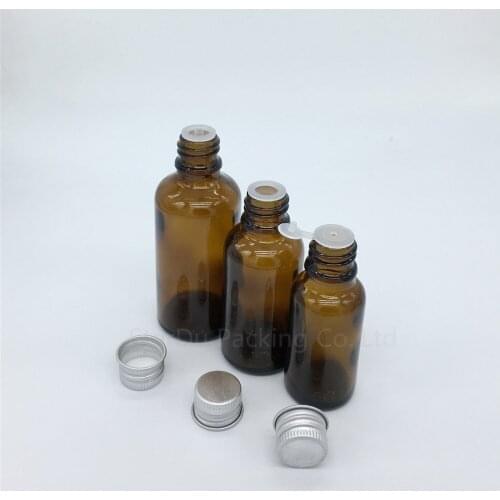 5ml-100ml amber Glass Bottle, Vials Essential Oil Bottle with Aluminum cover Perfume bottles 200pcs/lot