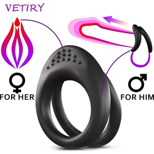 Penis Ring Erotic Delay Ejaculation Sex Toys for Men Cock Ring Clitoris Stimulation Elastic Scrotal Binding Male Chastity Device