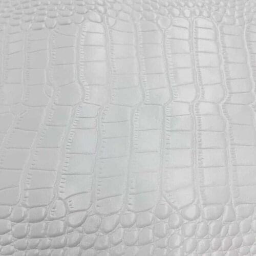 White Crocodile Pattern Genuine Cow Leather Material 1.3mm Thickness Soft Glossy Real Cowhide Fabric for Furniture Handbag