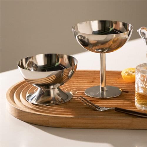 Stainless Steel Metal Bar Tools Ice Cream Cups Bowl Cocktail Cups dessert milkshake Salad Bowl Kitchen Cooking Tools Dessert