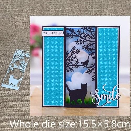 XLDesign Craft Metal stencil mold Cutting Dies cat bird tree background scrapbook die cuts Album Paper Card Craft Embossing
