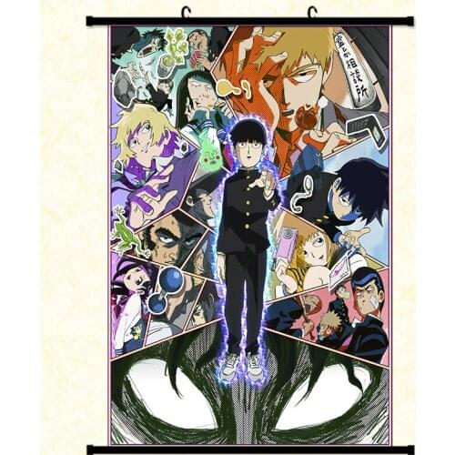 Mob Psycho Wall Scroll Mural Anime Poster Wall Hanging Poster Otaku Home Decor Collect Gift Japanese Cartoon Scroll Painting