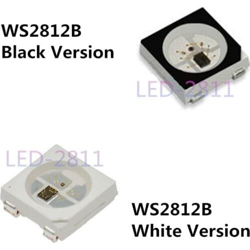 New 1000pcs 5V WS2812B Individually Addressable Digital RGB LEDchip (4pins)WS2812 5050 SMD Black/White version