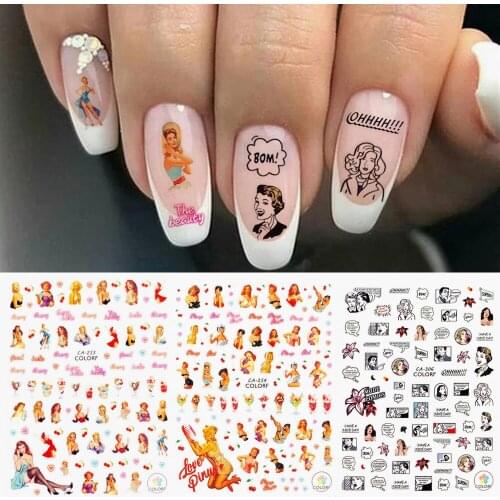 Newest CA sereis CA-253-254 beauty 3d nail art sticker nail decal stamping export japan designs rhinestones decorations