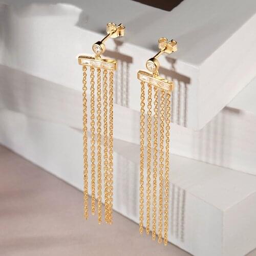 New European And American Fashion High-end Tassel Earring Earrings, Long Earrings, Trendy Personality Earrings