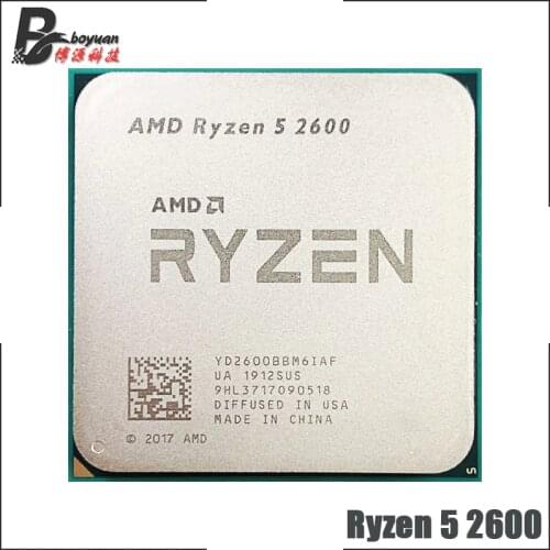 AMD Ryzen 5 2600 R5 2600 3.4 GHz Six-Core Twelve-Core 65W CPU Processor YD2600BBM6IAF Socket AM4