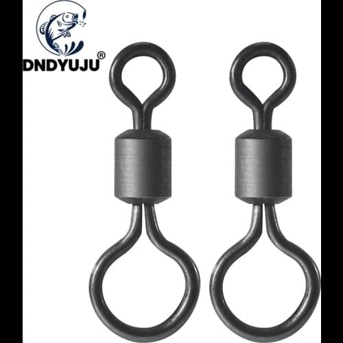 DNDYUJU 50pcs Quick Chang Fishing Snap Connector Fishing Swivels Carp Big Circle and small Circle Black Fishing Accessorie