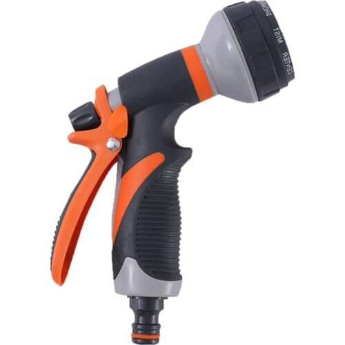 Garden Hose Nozzle Water Gun High Pressure Water Jet 8 Patterns Watering Car Wash Spray Gun