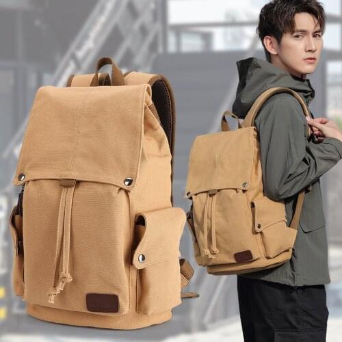 Scione Canvas USB Charging Backpack Men Travel Laptop Drawstring Bagpack Women Student Classic School Outdoor Shoulder Bags
