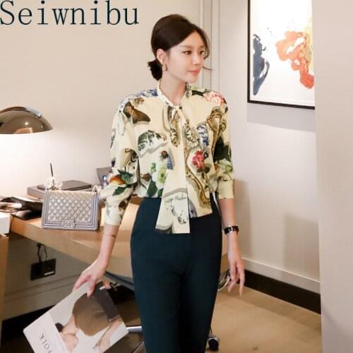 Блузки с принтом Seiwnibu China At AliExpress