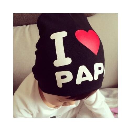 Baby Hats Newborn Boys Hats Cotton Kids Beanie Photography Props Baby Costumes Knitted I LOVE MOM/DAD Baby Caps Boy