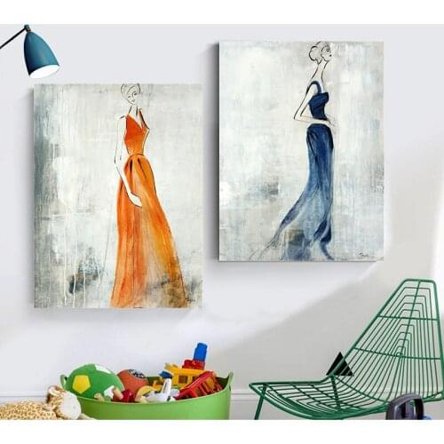 Nordic inkjet print poster canvas modern figure beauty ink art abstract porch decorative painting living room bedroom