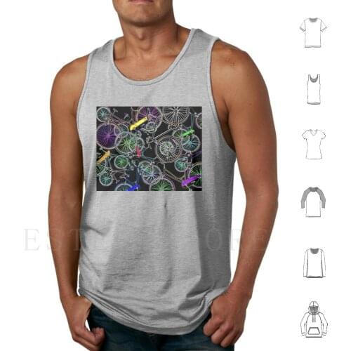 Spinning Wheels Tank Tops Vest Sleeveless Bicycles Wheels Glow In The Dark Tires