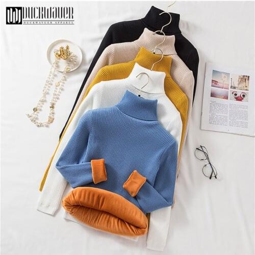 2020 Brand Turtleneck Female Sweater Solid Winter Warm Long Sleeve Sweater Casual Slim Knitted Pullovers Women Knitting Sweater