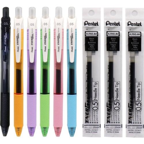 Japan Pentel BLN-105 Quick-drying Gel Pen 0.5 Needle Tip Blue Red Black Ink Pens Business Office Sign Pen Japanese Stationery