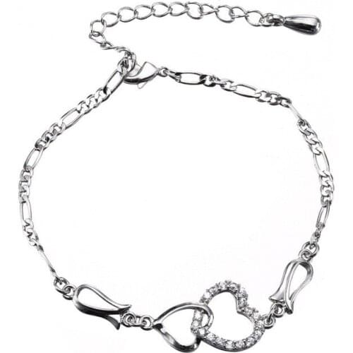 New 2021 Hollow Heart-shaped Bracelet Austrian Zircon Shining Bracelets for Women Top Quality Sparking Brasselet Jewellery