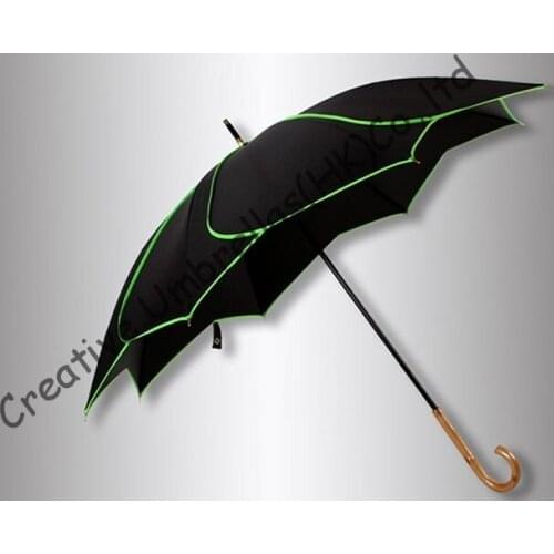 Lotus leaf umbrellas,100%sunscreen,UPF>50+,black coating,TAIWAN formosa taffeta,UV protecting,rotated fluorescent green piping
