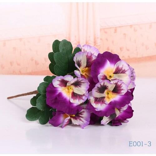 1pc pansy artificial silk flower bouquet home display decoration fake flowers plants