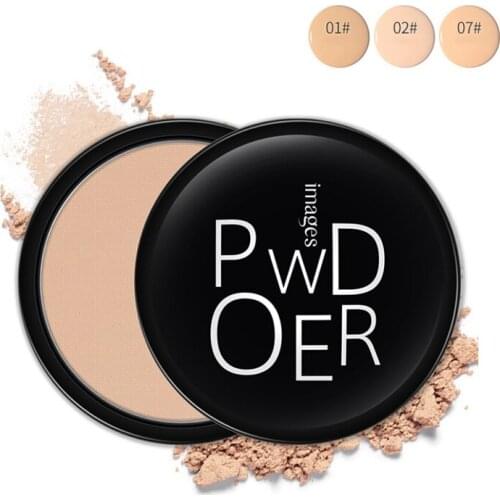 1PC Face Pressed Powder Brighten Palette Light Breathable Control Oil Concealer Facial Makeup Whitening Base Powder 3 Colors