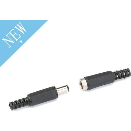 10pcs DC Power Plug Male / Female Jack Plugs Socket Kit DIY Adapter Connector 2.1mmx5.5mm